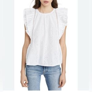 Sea Lea Flutter Sleeve Top Pure White 00